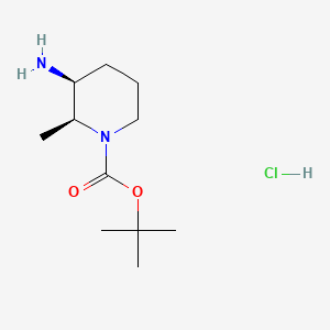 molecular formula C11H23ClN2O2 B14030370 tert-Butyl (2S,3S)-3-amino-2-methylpiperidine-1-carboxylate hydrochloride 