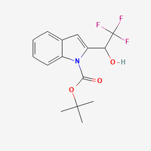 molecular formula C15H16F3NO3 B1403041 tert-butyl 2-(2,2,2-trifluoro-1-hydroxyethyl)-1H-indole-1-carboxylate CAS No. 1402148-97-3