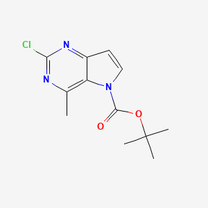 molecular formula C12H14ClN3O2 B1403042 tert-butyl 2-chloro-4-methyl-5H-pyrrolo[3,2-d]pyrimidine-5-carboxylate CAS No. 1402148-72-4