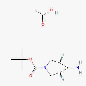 molecular formula C12H22N2O4 B14030467 Rel-tert-butyl (1R,5S,6s)-6-amino-3-azabicyclo[3.1.0]hexane-3-carboxylate acetate 
