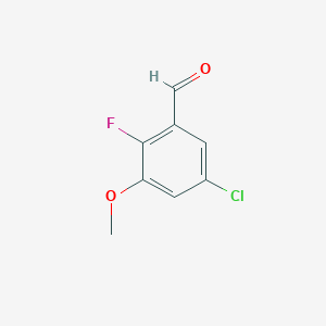 molecular formula C8H6ClFO2 B14030529 5-Chloro-2-fluoro-3-methoxybenzaldehyde 