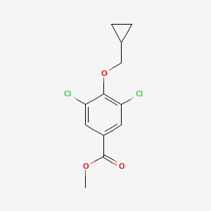 molecular formula C12H12Cl2O3 B1403055 3,5-Dichloro-4-Cyclopropylmethoxy-benzoic acid methyl ester CAS No. 1040724-09-1