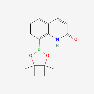 molecular formula C15H18BNO3 B1403056 8-(4,4,5,5-四甲基-1,3,2-二氧杂硼环-2-基)喹啉-2(1H)-酮 CAS No. 1219130-55-8