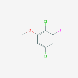 molecular formula C7H5Cl2IO B14030614 2,5-Dichloro-1-iodo-3-methoxybenzene 