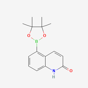 molecular formula C15H18BNO3 B1403062 5-(4,4,5,5-Tetramethyl-1,3,2-dioxaborolan-2-yl)quinolin-2(1H)-one CAS No. 1219130-53-6