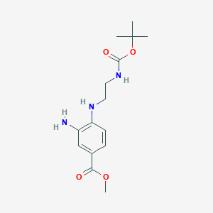 molecular formula C15H23N3O4 B1403064 Methyl 3-amino-4-({2-[(tert-butoxycarbonyl)amino]ethyl}amino)benzoate CAS No. 1198093-71-8
