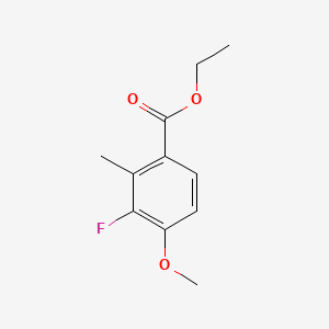 molecular formula C11H13FO3 B14030648 Ethyl 3-fluoro-4-methoxy-2-methylbenzoate 