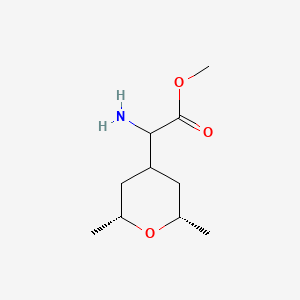 molecular formula C10H19NO3 B14030712 Methyl 2-amino-2-((2R,6S)-2,6-dimethyltetrahydro-2H-pyran-4-yl)acetate 