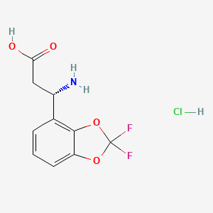 molecular formula C10H10ClF2NO4 B14030726 (S)-3-Amino-3-(2,2-difluorobenzo[D][1,3]dioxol-4-YL)propanoic acid hydrochloride 