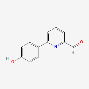 molecular formula C12H9NO2 B14030763 6-(4-Hydroxyphenyl)picolinaldehyde 