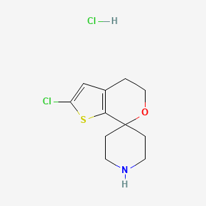 molecular formula C11H15Cl2NOS B1403082 2'-Chloro-4',5'-dihydrospiro[piperidine-4,7'-thieno[2,3-c]pyran] hydrochloride CAS No. 1307248-42-5
