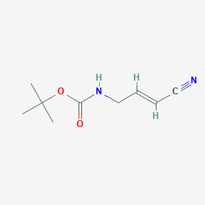 molecular formula C9H14N2O2 B14030862 Tert-butyl N-[(2E)-3-cyanoprop-2-EN-1-YL]carbamate 