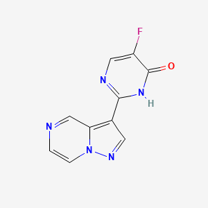 molecular formula C10H6FN5O B1403088 5-Fluoro-2-(pyrazolo[1,5-a]pyrazin-3-yl)pyrimidin-4-ol CAS No. 1330044-14-8