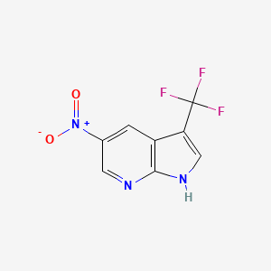 molecular formula C8H4F3N3O2 B1403090 5-Nitro-3-(trifluoromethyl)-1H-pyrrolo[2,3-B]pyridine CAS No. 1186501-72-3