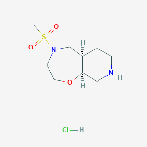 molecular formula C9H19ClN2O3S B14030902 Rel-(5aR,9aS)-4-(methylsulfonyl)decahydropyrido[4,3-f][1,4]oxazepine hydrochloride 