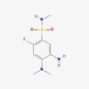 molecular formula C9H14FN3O2S B1403091 5-amino-4-(dimethylamino)-2-fluoro-N-methylbenzenesulfonamide CAS No. 1301761-76-1