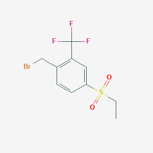 molecular formula C10H10BrF3O2S B1403092 1-Bromomethyl-4-ethanesulfonyl-2-trifluoromethyl-benzene CAS No. 2097367-16-1