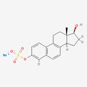 molecular formula C18H19NaO5S B14030937 sodium;[(13S,14S,17S)-4,16,16-trideuterio-17-hydroxy-13-methyl-12,14,15,17-tetrahydro-11H-cyclopenta[a]phenanthren-3-yl] sulfate 