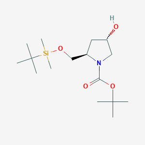 molecular formula C16H33NO4Si B14030969 Tert-butyl (2R,4S)-2-(((tert-butyldimethylsilyl)oxy)methyl)-4-hydroxypyrrolidine-1-carboxylate 