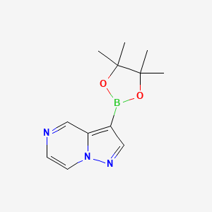 B1403097 3-(4,4,5,5-Tetramethyl-1,3,2-dioxaborolan-2-YL)pyrazolo[1,5-A]pyrazine CAS No. 1331768-81-0