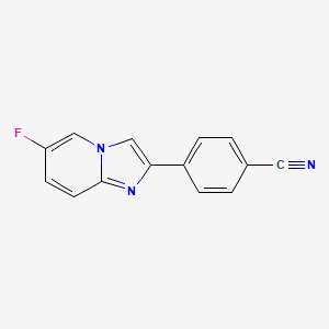 molecular formula C14H8FN3 B1403099 4-(6-Fluoroimidazo[1,2-a]pyridin-2-yl)benzonitrile CAS No. 938461-38-2