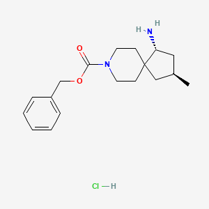 molecular formula C18H27ClN2O2 B14031010 (1R,3S)-Benzyl 1-amino-3-methyl-8-azaspiro[4.5]decane-8-carboxylate hcl 