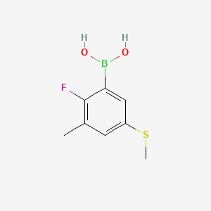 molecular formula C8H10BFO2S B14031041 (2-Fluoro-3-methyl-5-(methylthio)phenyl)boronic acid 