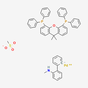 molecular formula C53H47NO4P2PdS B14031108 Methanesulfonato[4,5-Bis(diphenylphosphino)-9,9-dimethylxanthene](2'-methylamino-1,1'-biphenyl-2-yl)palladium(II) 