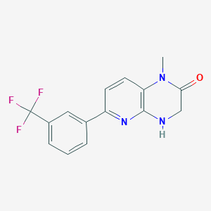 molecular formula C15H12F3N3O B1403111 1-Methyl-6-(3-(trifluoromethyl)phenyl)-3,4-dihydropyrido[2,3-B]pyrazin-2(1H)-one CAS No. 1303588-25-1