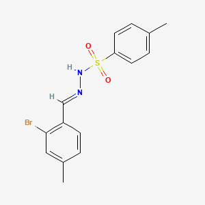 molecular formula C15H15BrN2O2S B14031164 N-[(E)-(2-bromo-4-methylphenyl)methylideneamino]-4-methylbenzenesulfonamide 