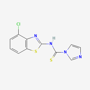 molecular formula C11H7ClN4S2 B14031207 N-(4-chlorobenzo[d]thiazol-2-yl)-1H-imidazole-1-carbothioamide 