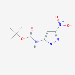 molecular formula C9H14N4O4 B1403128 tert-butyl (1-methyl-3-nitro-1H-pyrazol-5-yl)carbamate CAS No. 948573-72-6