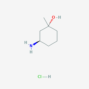 molecular formula C7H16ClNO B14031288 trans-3-Amino-1-methyl-cyclohexanol hydrochloride 
