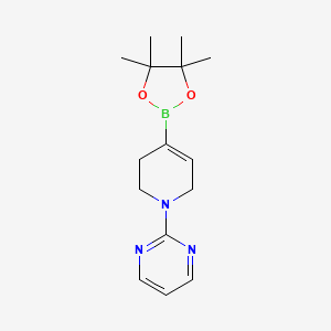 molecular formula C15H22BN3O2 B1403133 2-(4-(4,4,5,5-Tetramethyl-1,3,2-dioxaborolan-2-yl)-5,6-dihydropyridin-1(2H)-yl)pyrimidine CAS No. 1312479-75-6