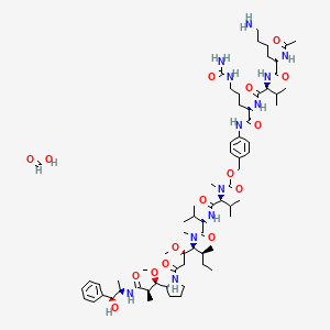 molecular formula C67H110N12O16 B14031408 AC-Lys-val-cit-pabc-mmae formic 