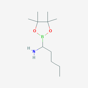 molecular formula C11H24BNO2 B1403142 (S)-1-(4,4,5,5-tetramethyl-1,3,2-dioxaborolan-2-yl)pentan-1-amine CAS No. 1259365-04-2