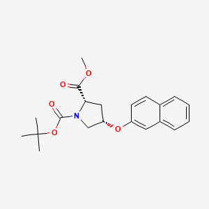 molecular formula C21H25NO5 B1403150 (2S,4S)-1-tert-Butyl 2-methyl 4-(naphthalen-2-yloxy)pyrrolidine-1,2-dicarboxylate CAS No. 317357-41-8