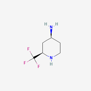 molecular formula C6H11F3N2 B14031504 Rel-(2R,4S)-2-(trifluoromethyl)-4-piperidinamine 