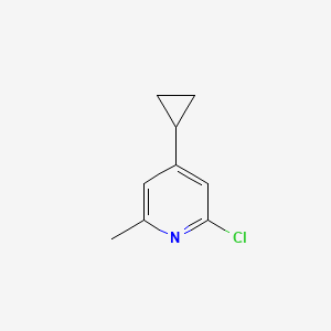molecular formula C9H10ClN B14031507 2-Chloro-4-cyclopropyl-6-methylpyridine 