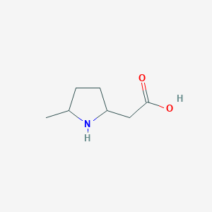 molecular formula C7H13NO2 B14031508 2-(5-Methylpyrrolidin-2-yl)acetic acid 