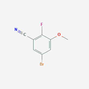 molecular formula C8H5BrFNO B14031529 5-Bromo-2-fluoro-3-methoxybenzonitrile 