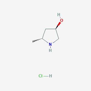 molecular formula C5H12ClNO B1403153 (3R,5R)-5-Methylpyrrolidin-3-ol hydrochloride CAS No. 857651-11-7
