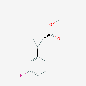 molecular formula C12H13FO2 B14031533 trans-Ethyl 2-(3-fluorophenyl)cyclopropanecarboxylate 