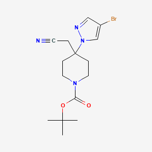 Tert-butyl 4-(4-bromopyrazol-1-yl)-4-(cyanomethyl)piperidine-1-carboxylate