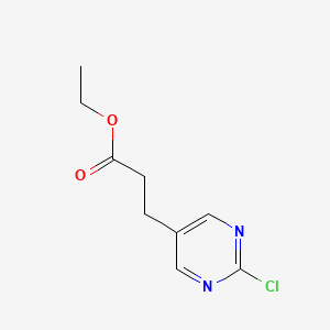 molecular formula C9H11ClN2O2 B14031601 Ethyl 3-(2-chloropyrimidin-5-YL)propanoate 