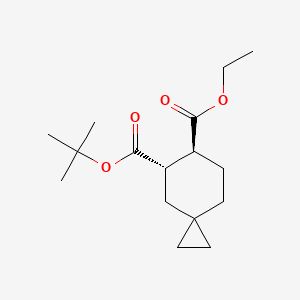 molecular formula C16H26O4 B14031712 5-(Tert-butyl) 6-ethyl (5S,6S)-spiro[2.5]octane-5,6-dicarboxylate 