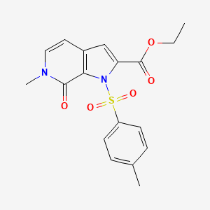 molecular formula C18H18N2O5S B14031734 ethyl 6-methyl-7-oxo-1-tosyl-6,7-dihydro-1H-pyrrolo[2,3-c]pyridine-2-carboxylate 