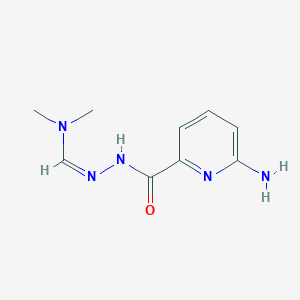 molecular formula C9H13N5O B14031746 6-amino-N-[(Z)-dimethylaminomethylideneamino]pyridine-2-carboxamide 