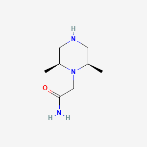 molecular formula C8H17N3O B1403175 2-((2R,6S)-2,6-Dimethylpiperazin-1-yl)acetamide CAS No. 1148003-52-4