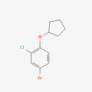 molecular formula C11H12BrClO B1403176 4-溴-2-氯-1-(环戊氧基)苯 CAS No. 1310949-91-7